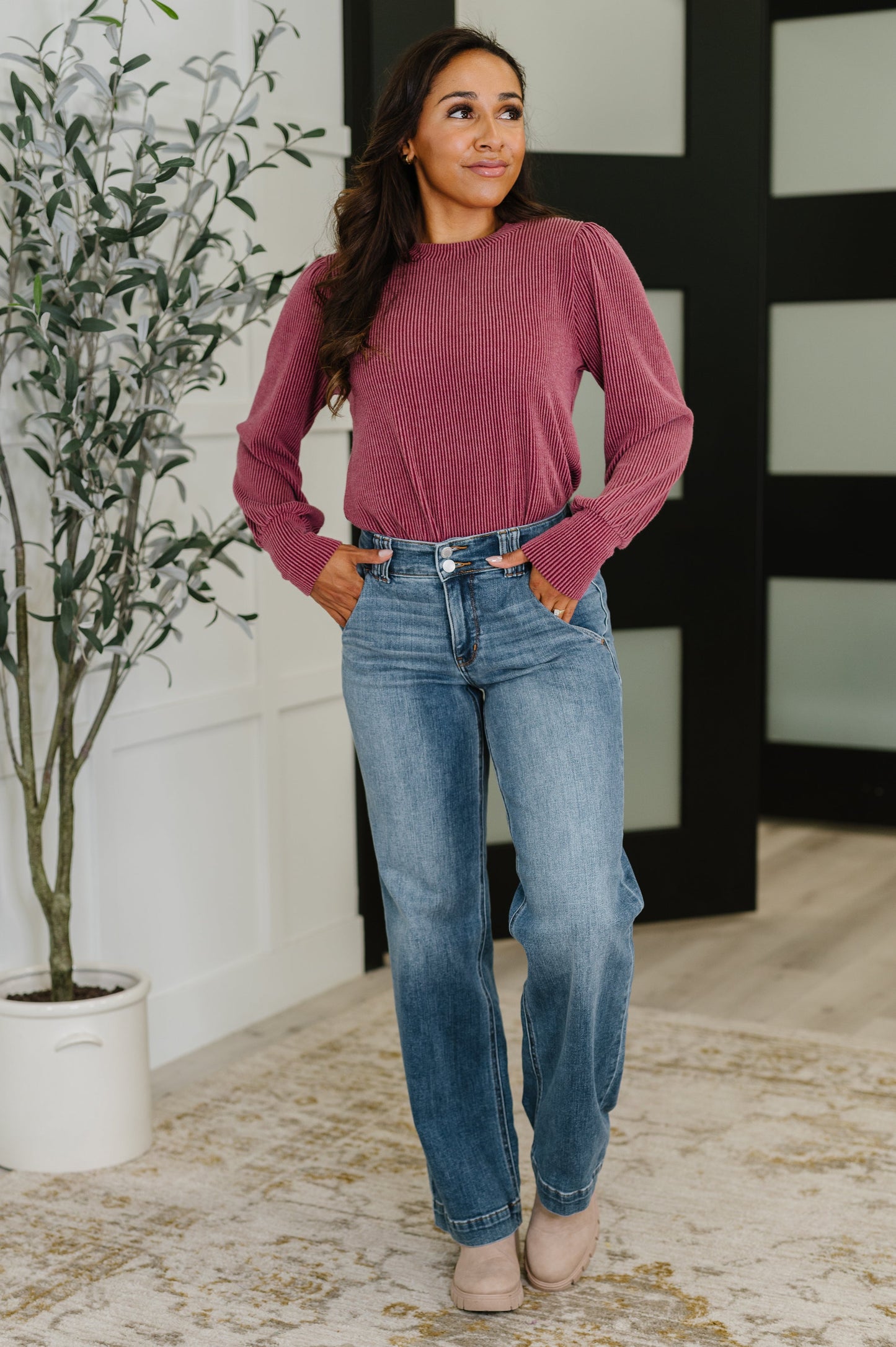 Simply Styled Balloon Sleeve Knit Top - Southern Divas Boutique