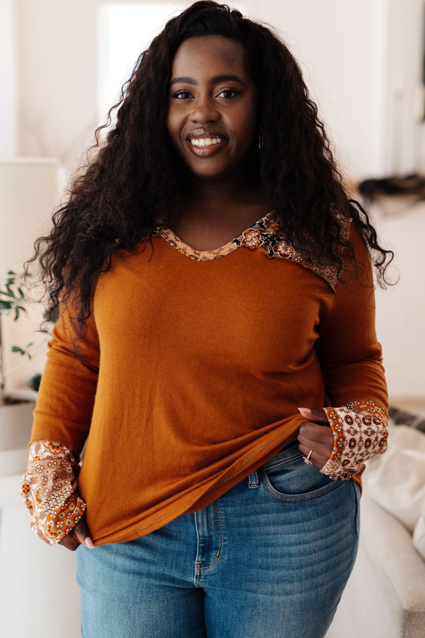 Sipping Iced Tea Mixed Print Hoodie - Southern Divas Boutique