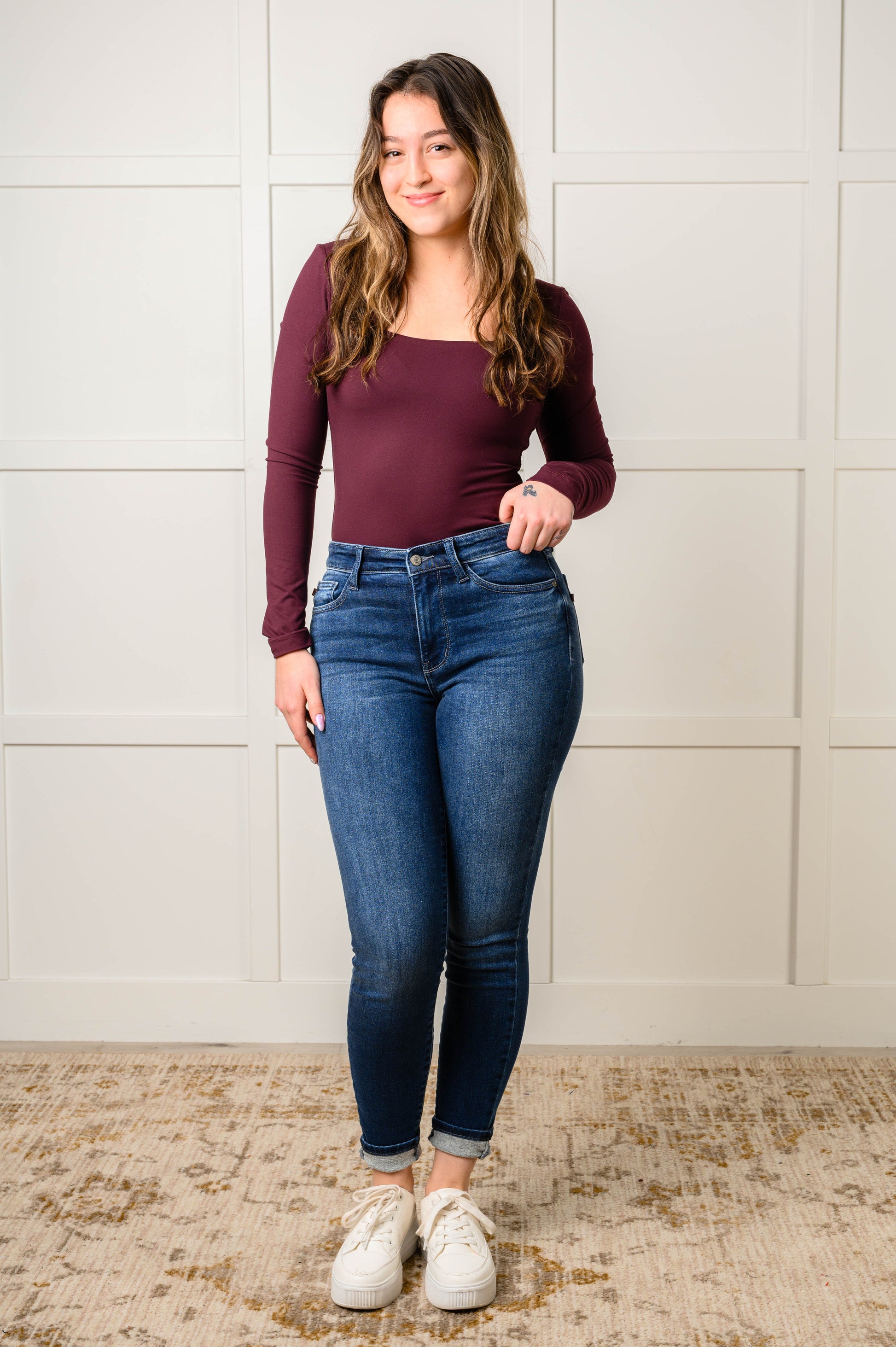 Skylar Mid Rise Thermal Vintage Skinny Jean - Southern Divas Boutique