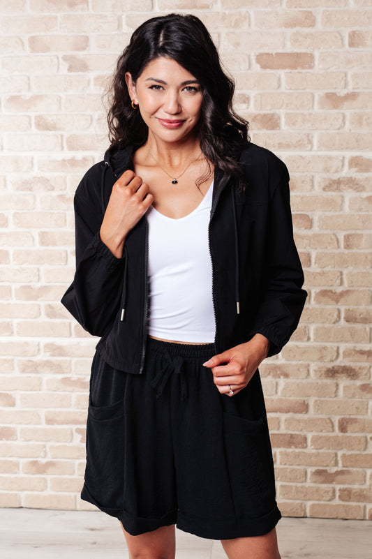 Sky of Only Clouds Zip Up in Black - Southern Divas Boutique