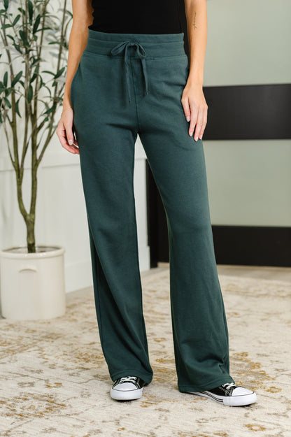 Slow Mornings High Waisted Sweats in Jungle Green - Southern Divas Boutique