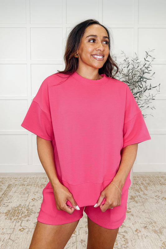 Slow Sunday Ribbed Knit Set in Hot Pink - Southern Divas Boutique