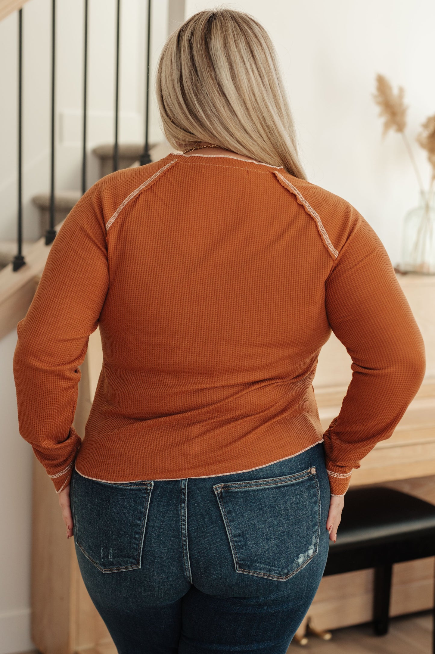 Stitch In Time Waffle Knit Top - Southern Divas Boutique