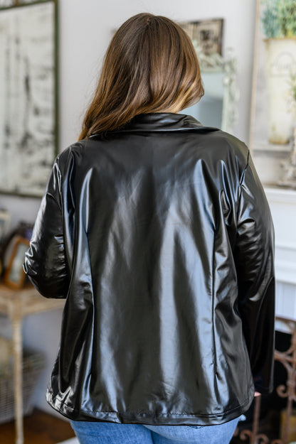 Streets of Dublin Faux Leather Blazer - Southern Divas Boutique