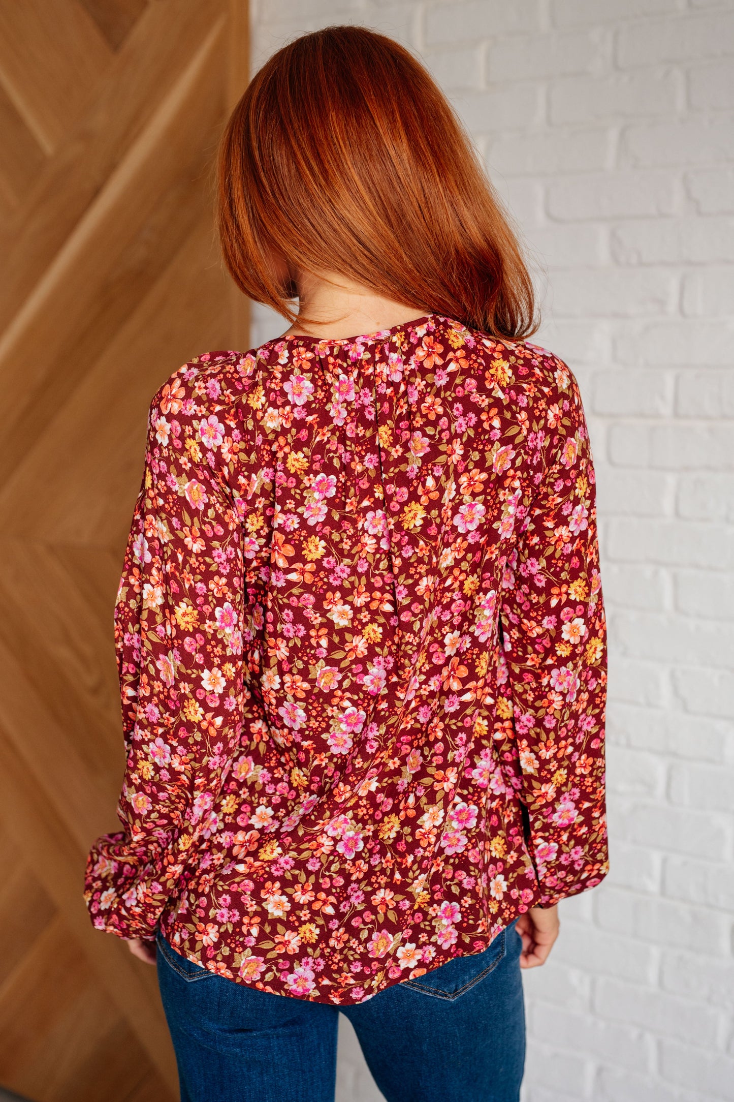Sunday Brunch Blouse in Rust Floral - Southern Divas Boutique
