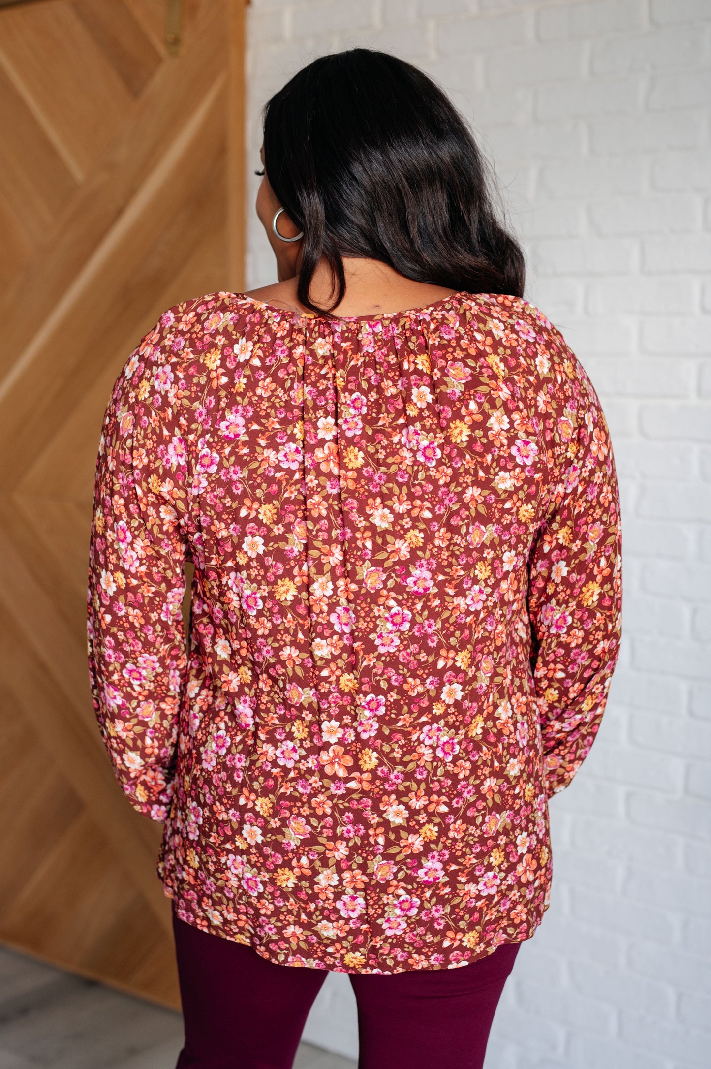 Sunday Brunch Blouse in Rust Floral - Southern Divas Boutique
