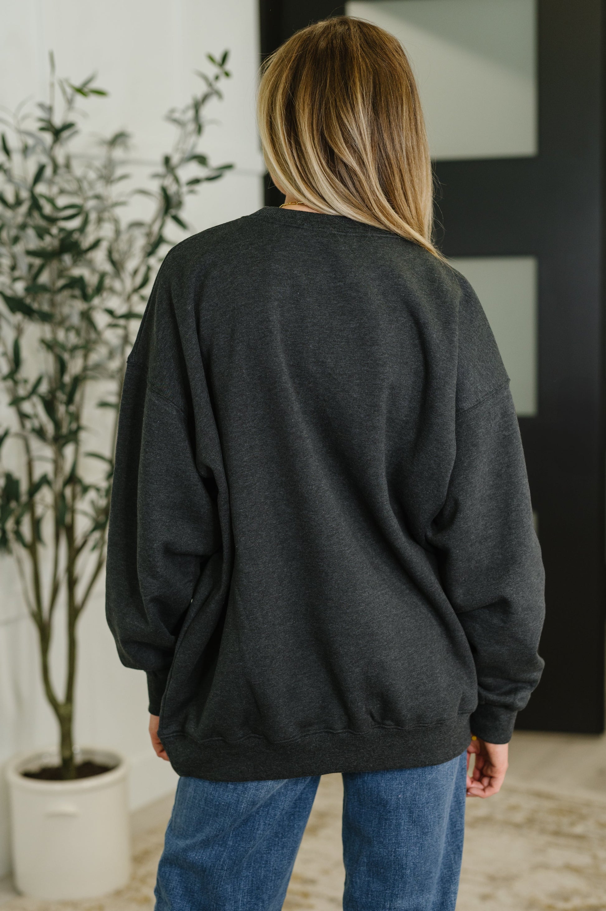 Sunday Snug Relaxed Pullover in Charcoal - Southern Divas Boutique