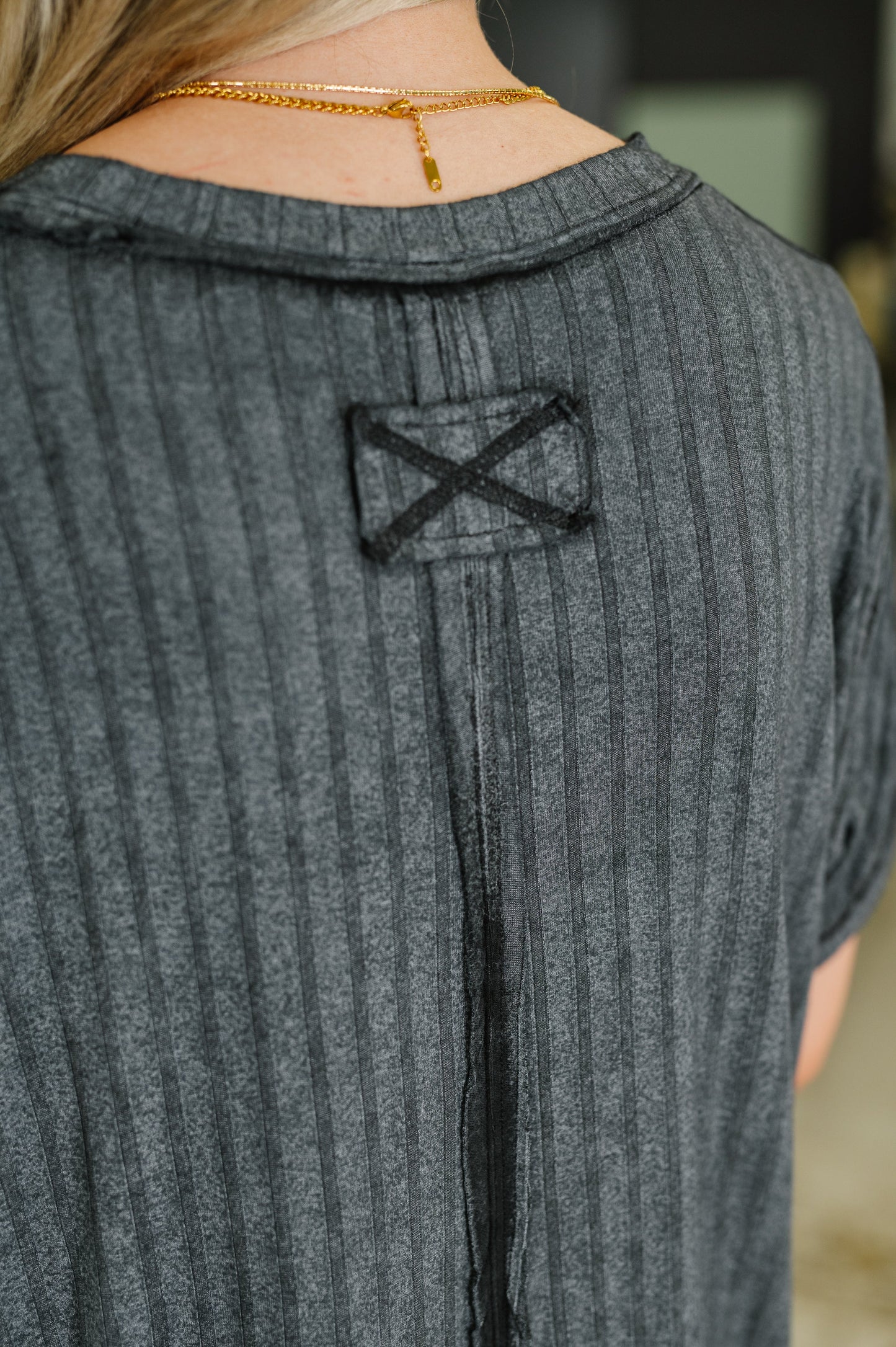 Sunday's Bestie Mineral Wash Top in Ash Black - Southern Divas Boutique