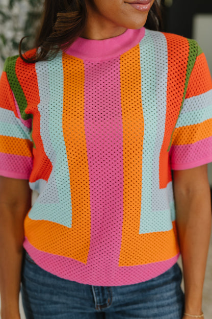 Sunset Stitch Knit Top - Southern Divas Boutique