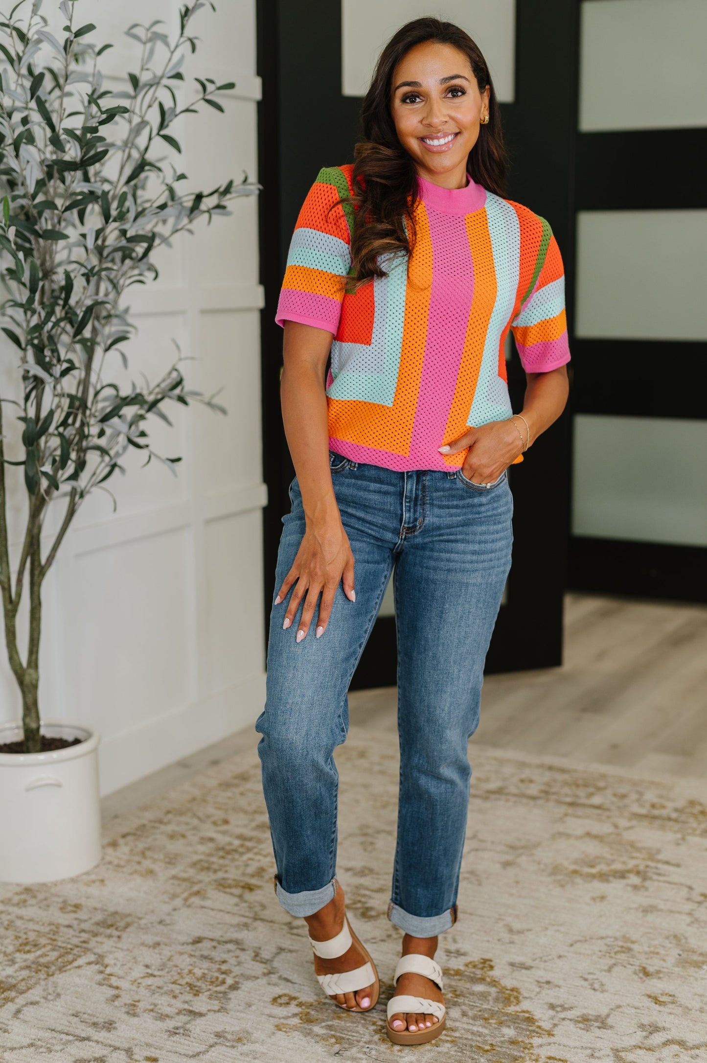 Sunset Stitch Knit Top - Southern Divas Boutique