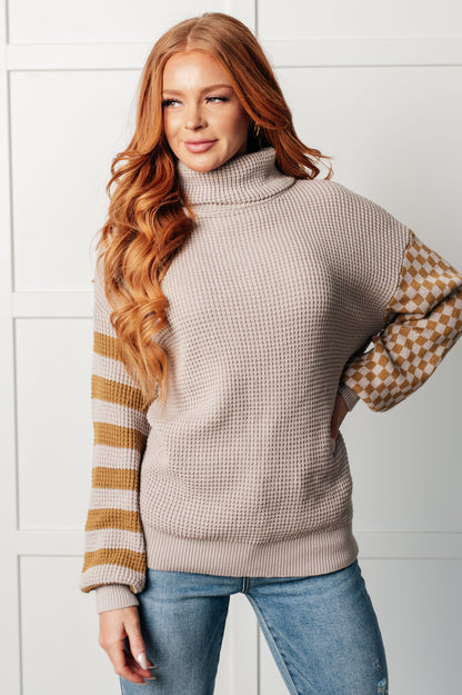 Super Seasonal Patchwork Waffle Knit Sweater - Southern Divas Boutique