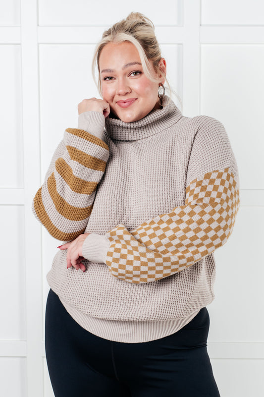 Super Seasonal Patchwork Waffle Knit Sweater - Southern Divas Boutique