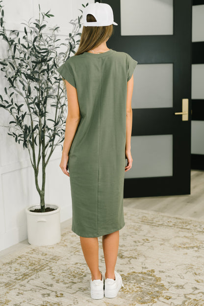 Sweet Like That Casual Dress in Light Olive - Southern Divas Boutique