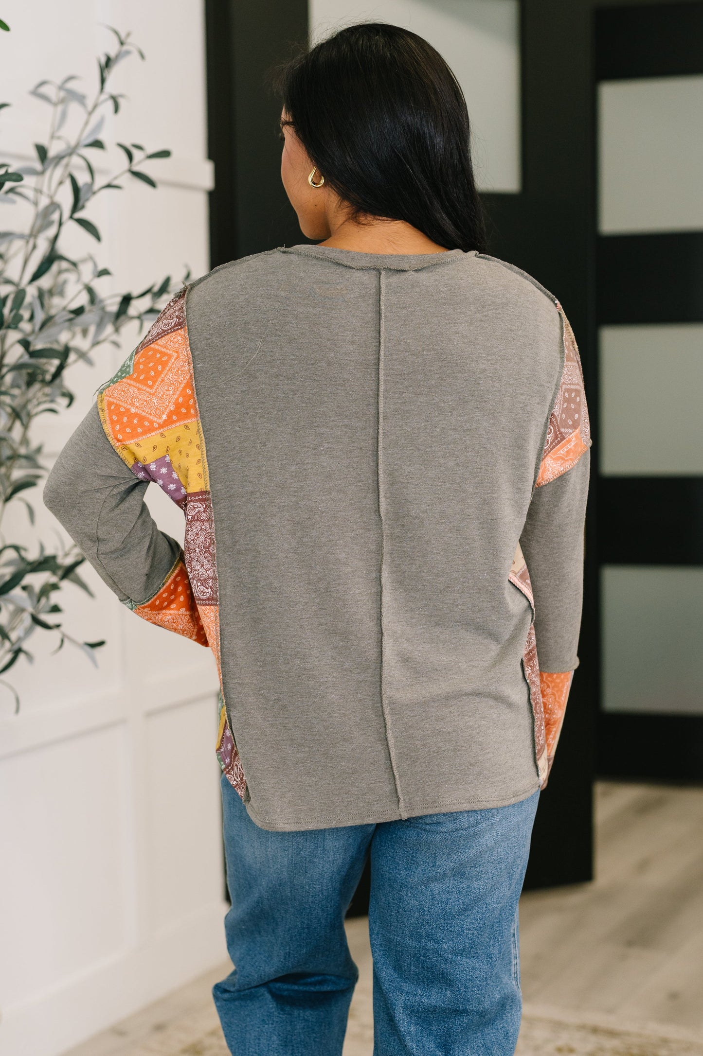 Sweet as Pie Color Block Relaxed Long Sleeve - Southern Divas Boutique