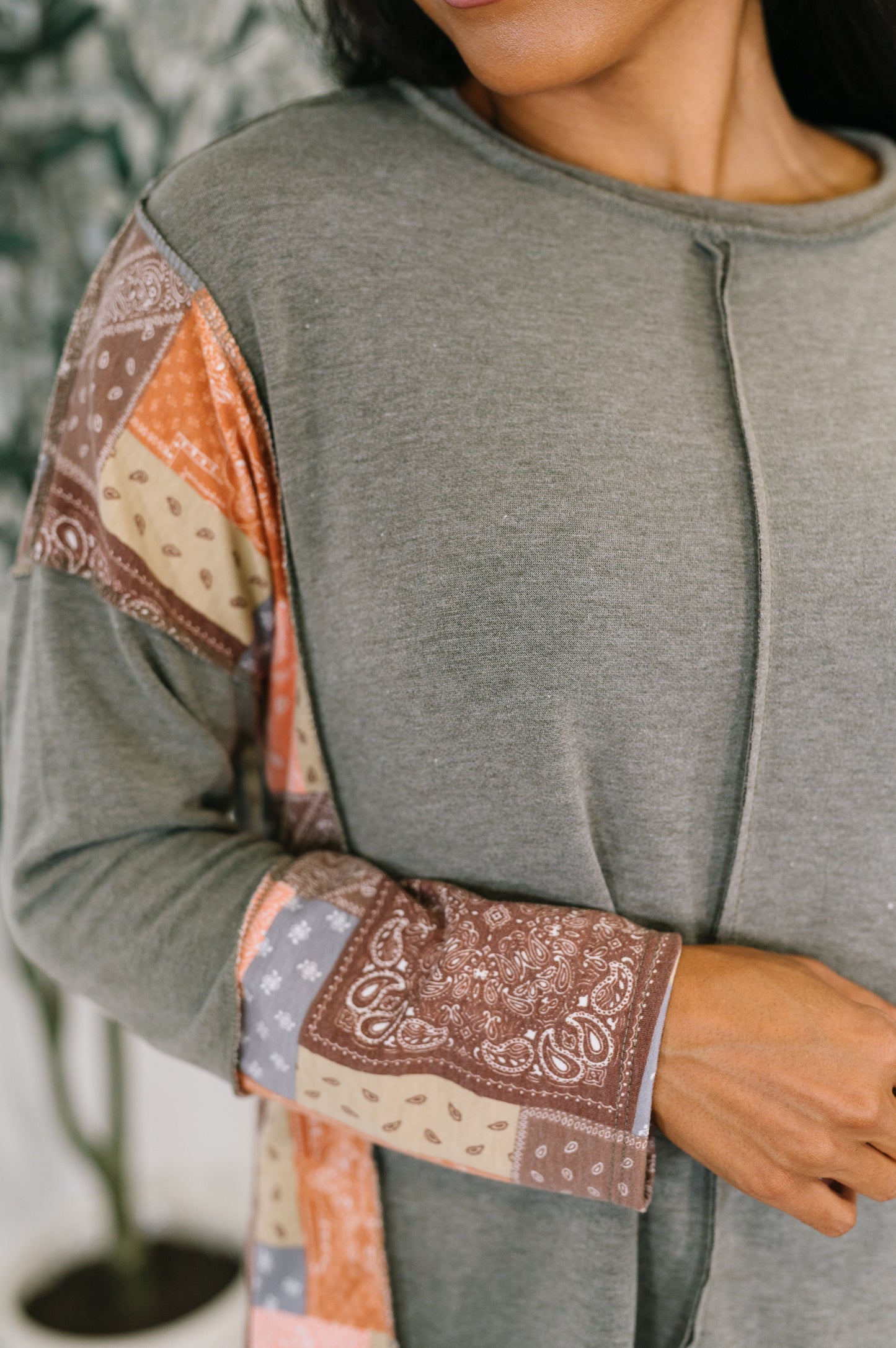 Sweet as Pie Color Block Relaxed Long Sleeve - Southern Divas Boutique