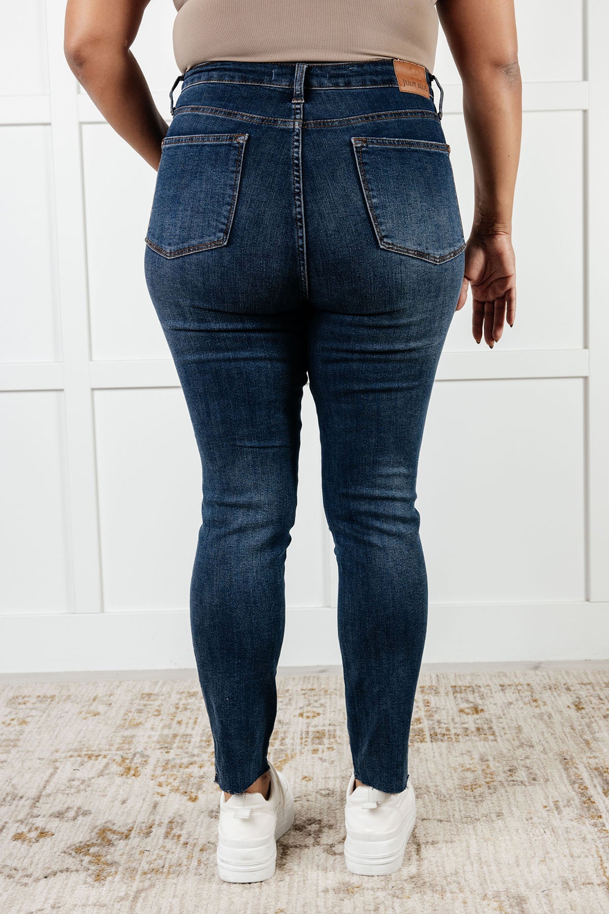 Tessa High Rise Control Top Step Hem Skinny Jeans - Southern Divas Boutique