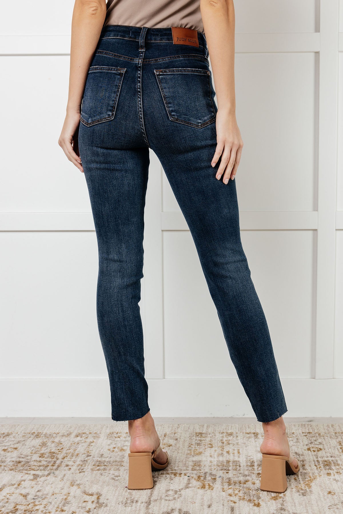 Tessa High Rise Control Top Step Hem Skinny Jeans - Southern Divas Boutique
