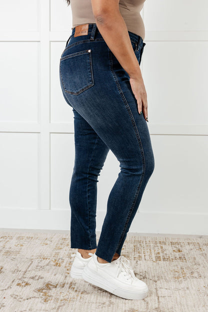 Tessa High Rise Control Top Step Hem Skinny Jeans - Southern Divas Boutique