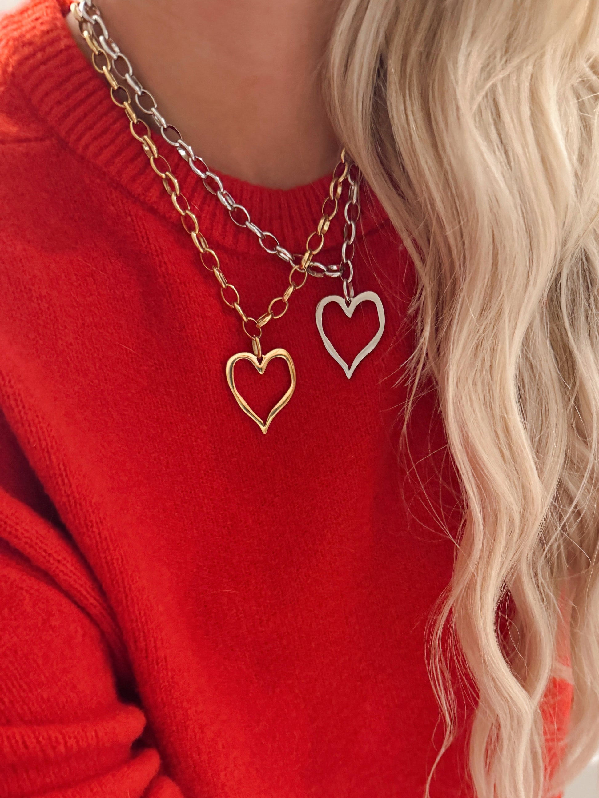 LARGE OPEN HEART NECKLACE - Southern Divas Boutique