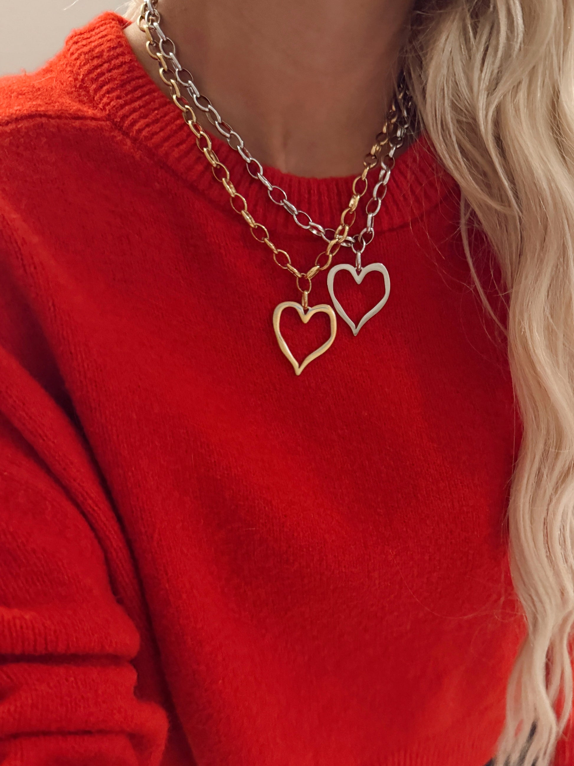 LARGE OPEN HEART NECKLACE - Southern Divas Boutique