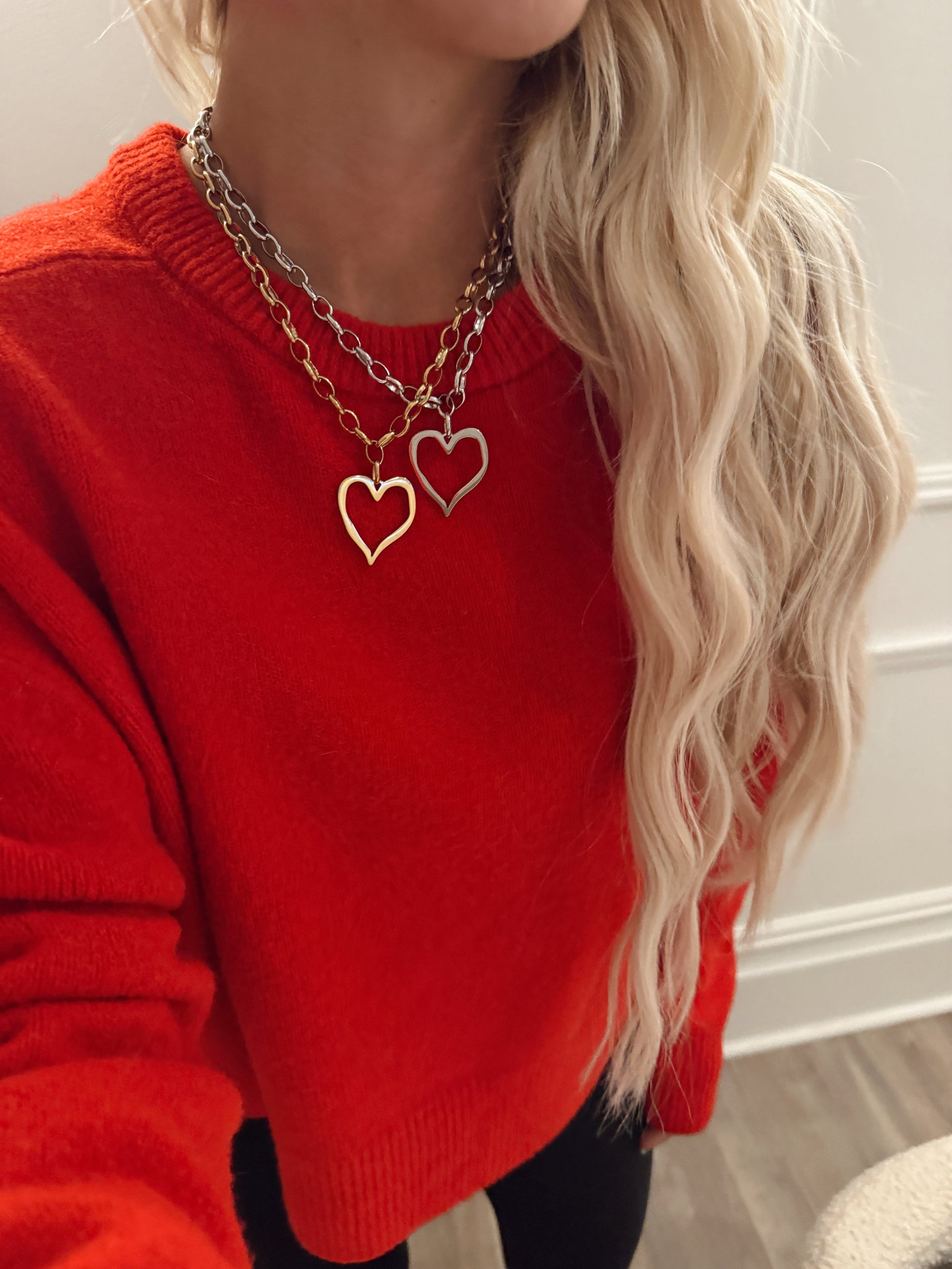 LARGE OPEN HEART NECKLACE - Southern Divas Boutique
