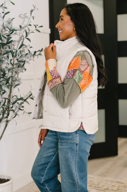 That's What I'm Talkin' About Puffer Vest in Sand Beige - Southern Divas Boutique