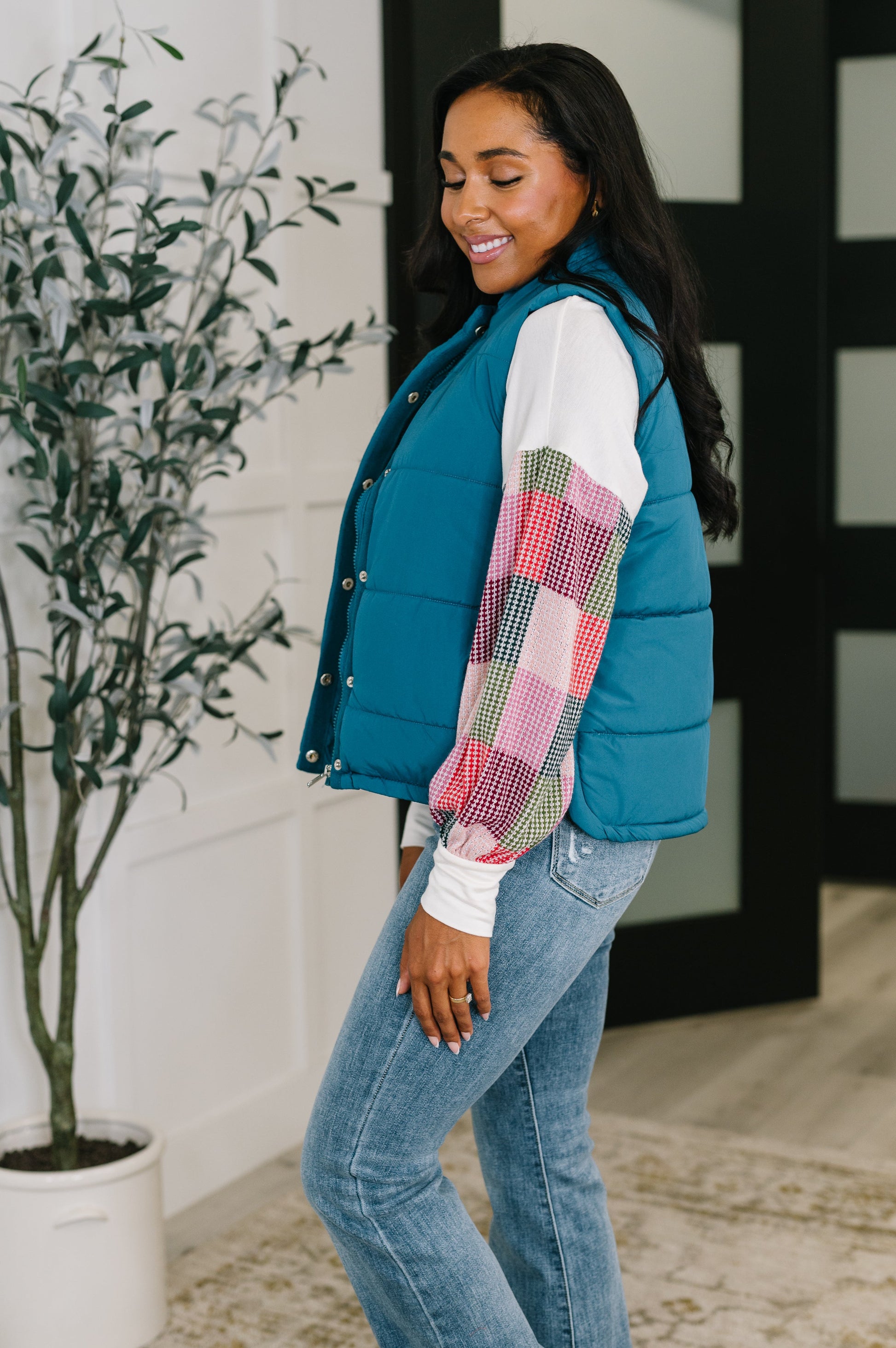 That's What I'm Talkin' About Puffer Vest in Teal - Southern Divas Boutique