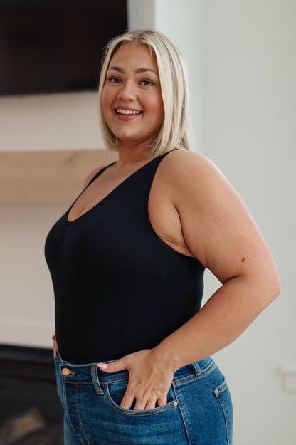 The Basics Bodysuit In Black - Southern Divas Boutique