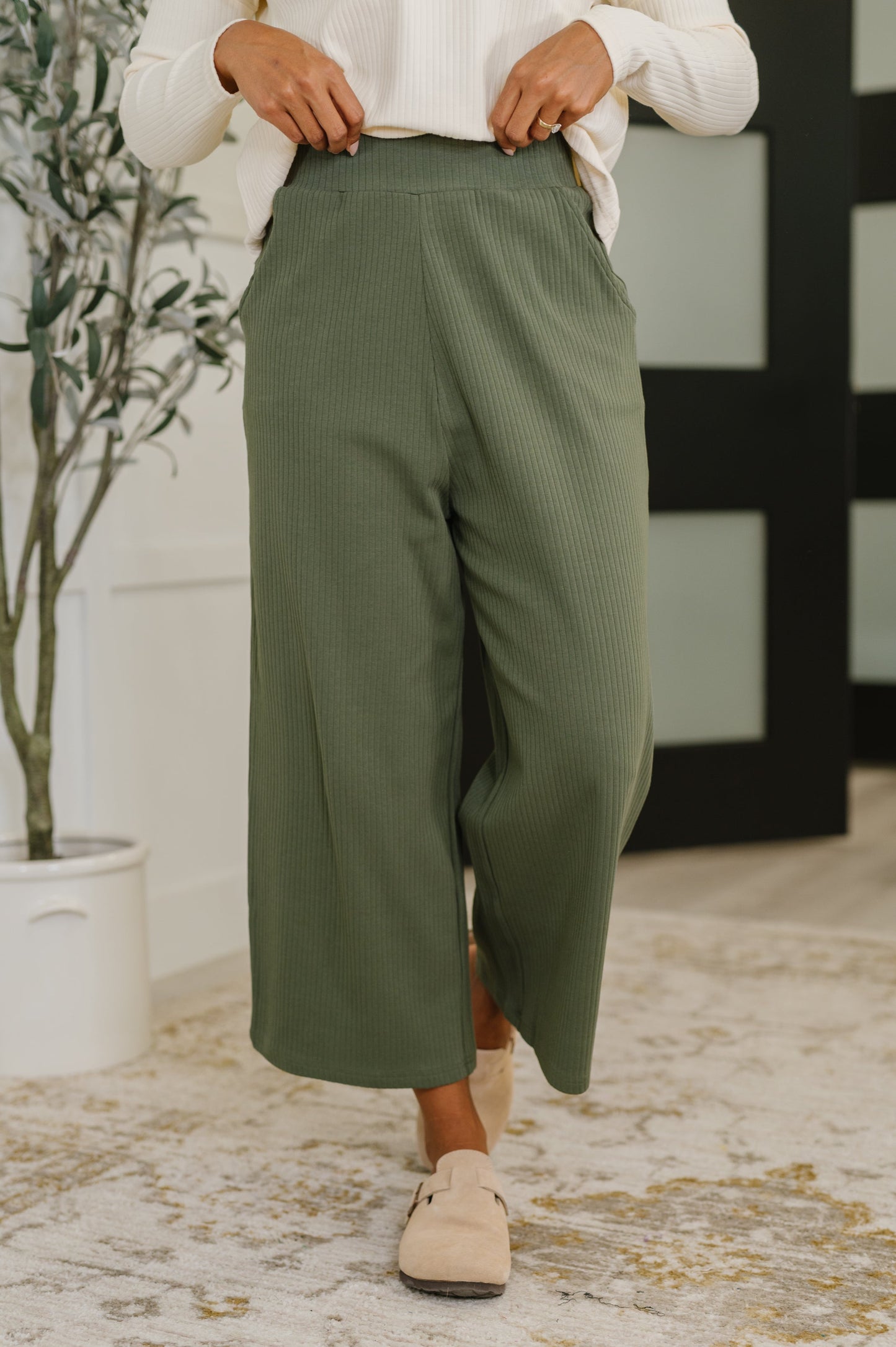 Thyme Culottes in Dusty Pine - Southern Divas Boutique