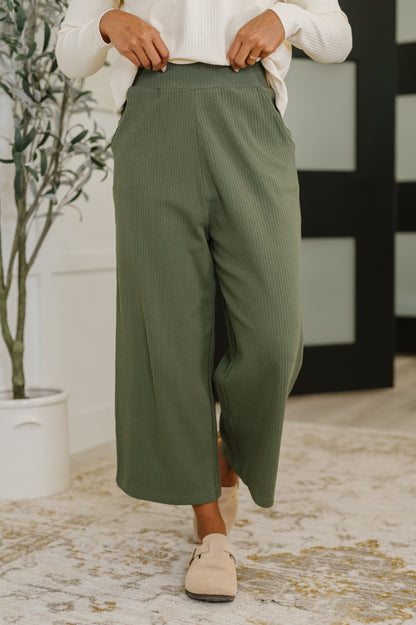 Thyme Culottes in Dusty Pine - Southern Divas Boutique