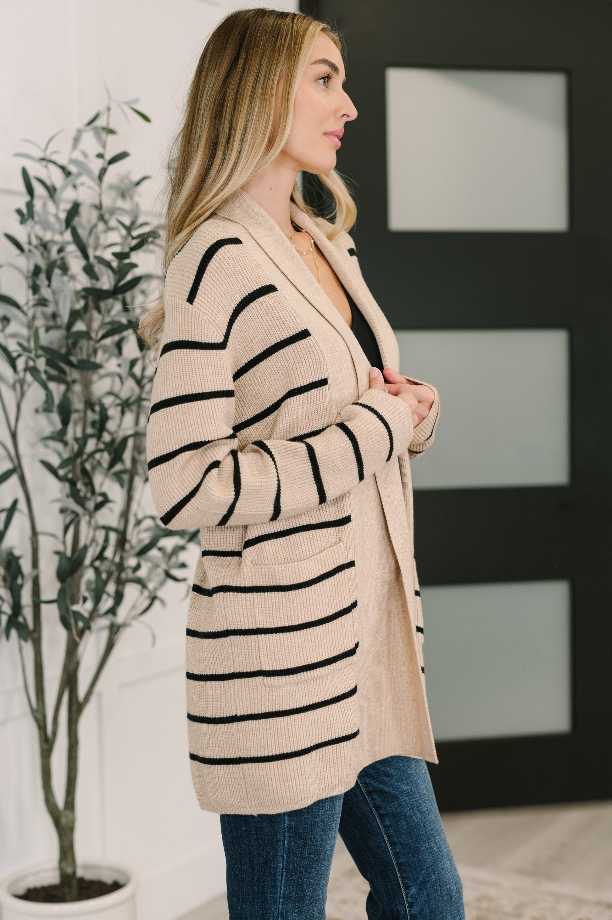 Under Wraps Striped Cardigan - Southern Divas Boutique
