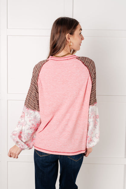 Walk for Miles Floral Color Block Top - Southern Divas Boutique