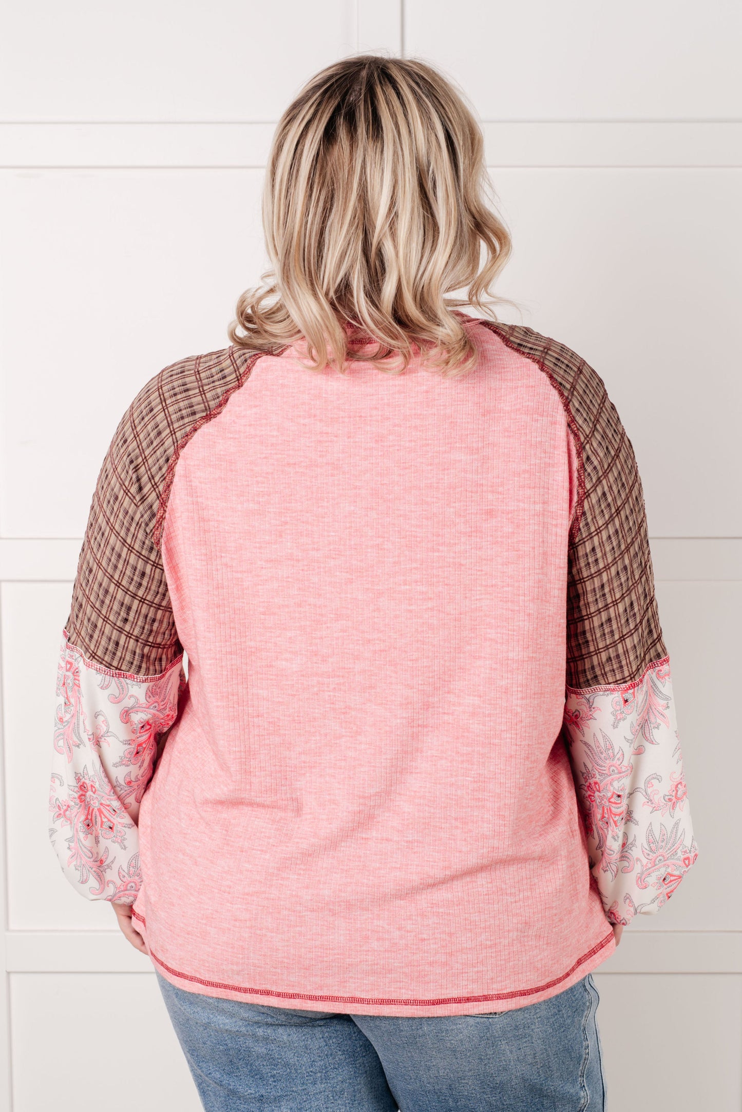 Walk for Miles Floral Color Block Top - Southern Divas Boutique