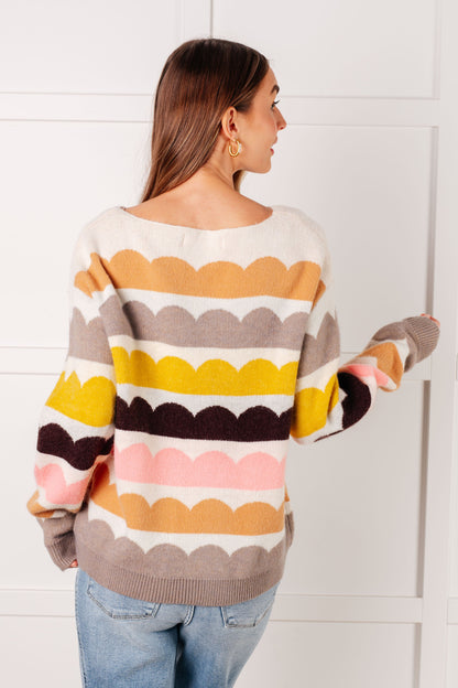 Wave After Wave Striped Sweater - Southern Divas Boutique