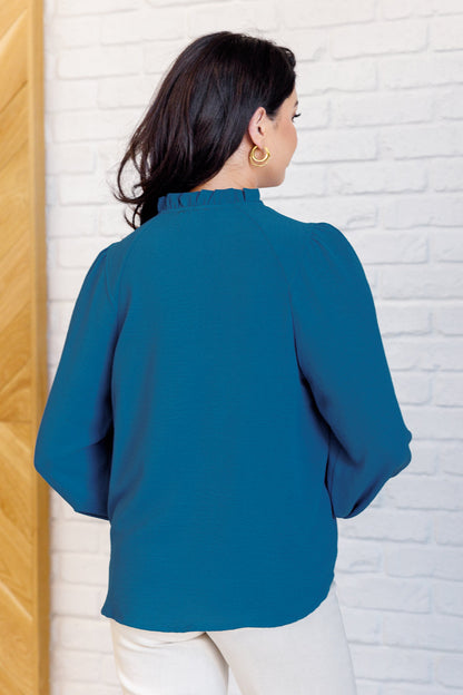 We Believe Keyhole Tie Detail Blouse - Southern Divas Boutique