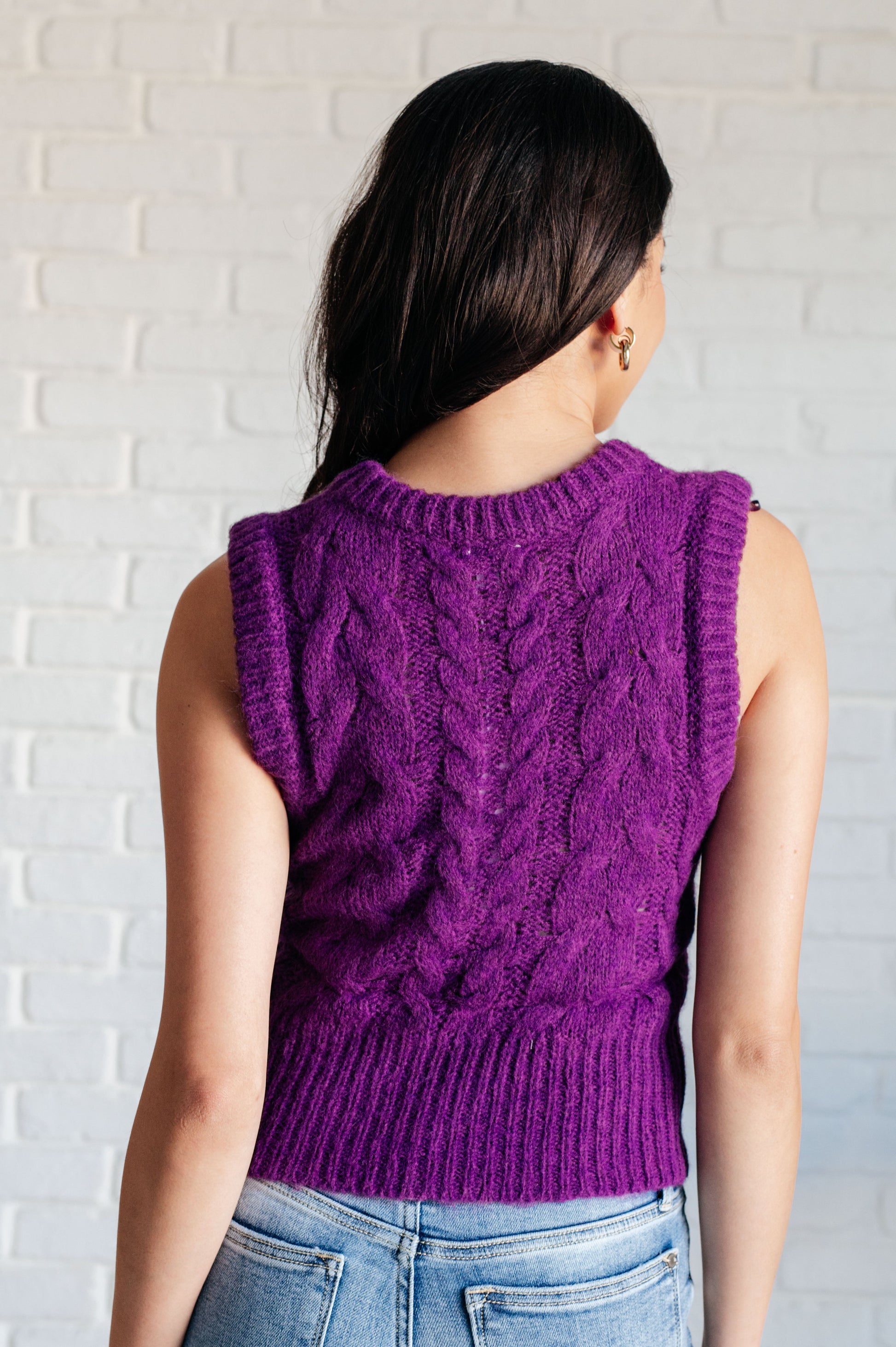 What's On Your Mind Cable Knit Vest - Southern Divas Boutique
