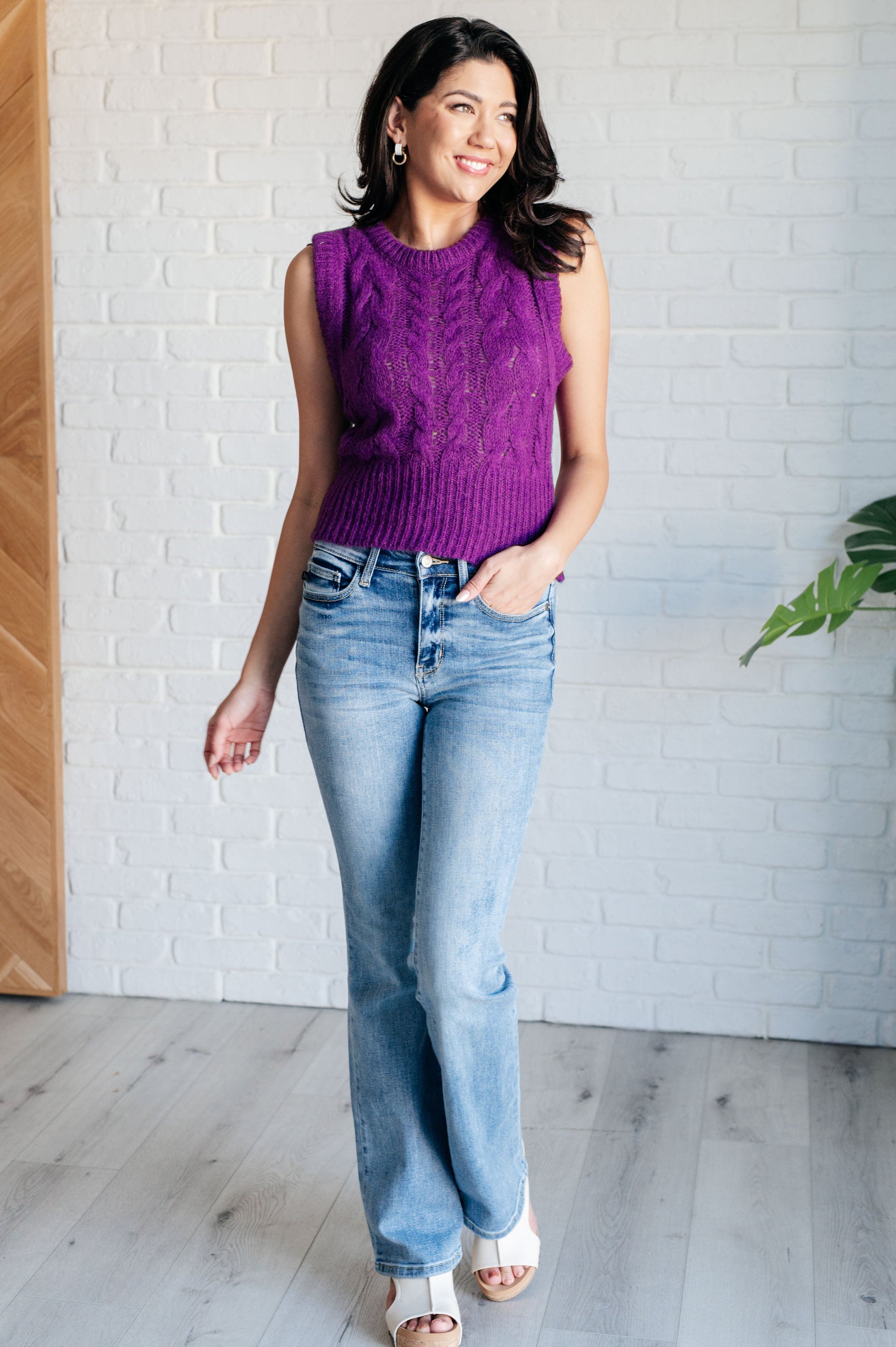 What's On Your Mind Cable Knit Vest - Southern Divas Boutique