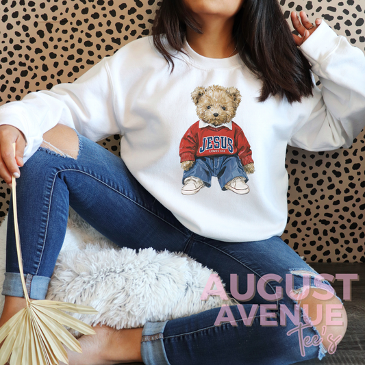 Jesus Loves Me Teddy Sweatshirt - Southern Divas Boutique