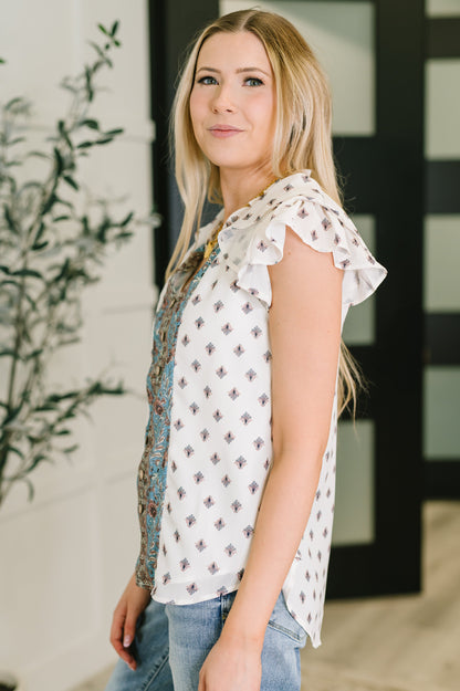 Willow Breeze Short Sleeve Blouse - Southern Divas Boutique