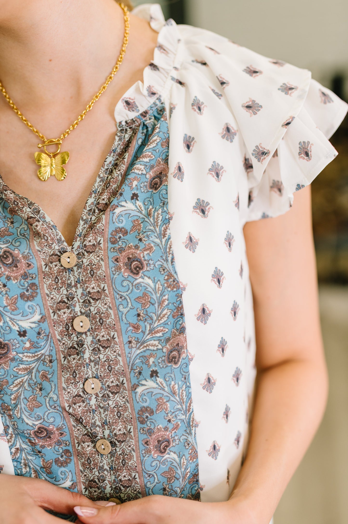 Willow Breeze Short Sleeve Blouse - Southern Divas Boutique