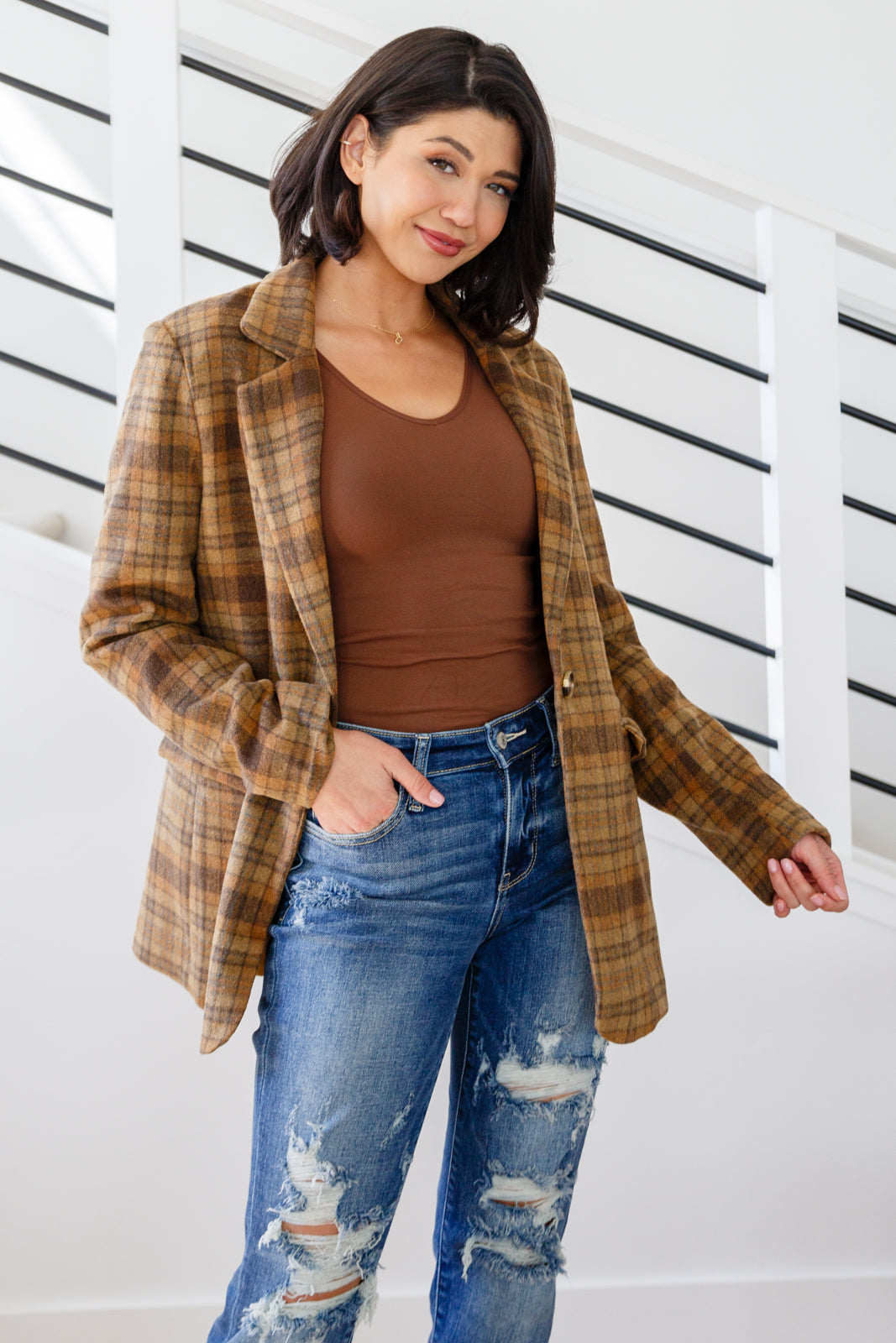 World Class Plaid Blazer - Southern Divas Boutique