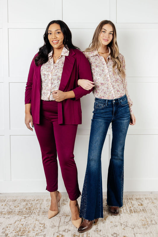 You and I Connect Floral Button Up Blouse - Southern Divas Boutique