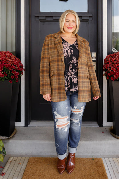 World Class Plaid Blazer - Southern Divas Boutique