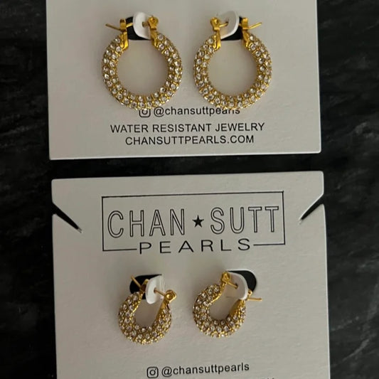 MEDIUM DIAMOND HOOPS - Southern Divas Boutique