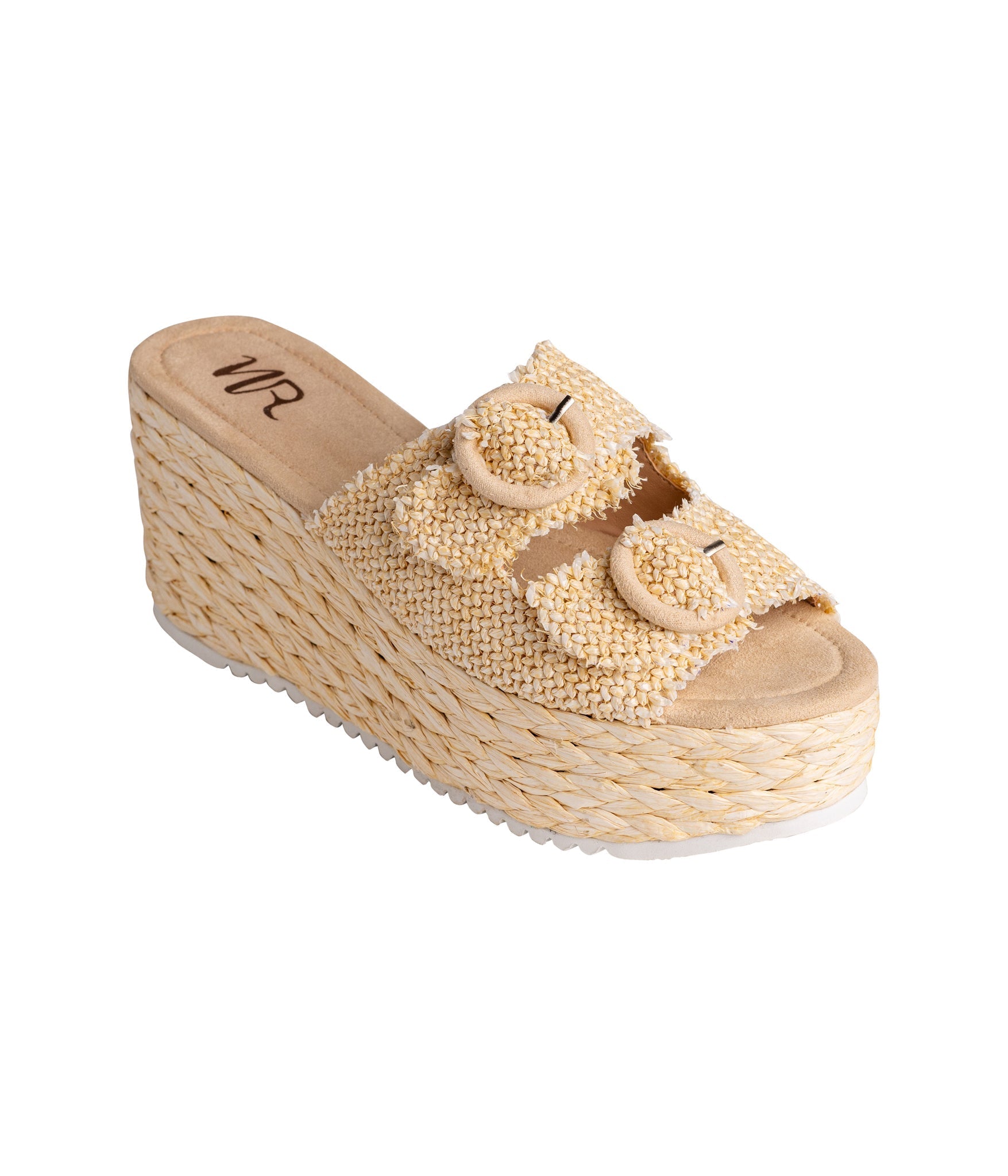 Eriwen Buckle Wedge in Cream - Southern Divas Boutique
