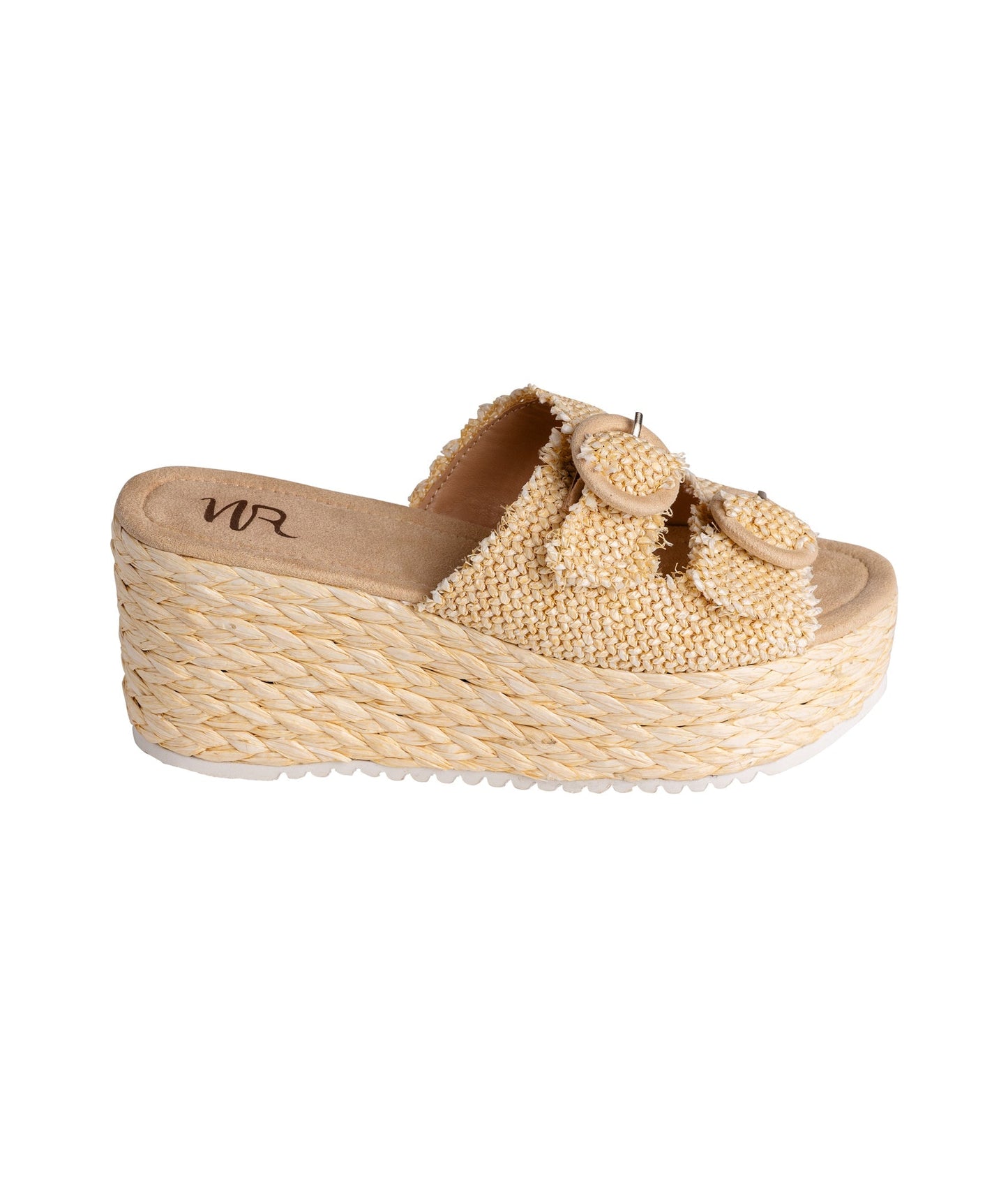 Eriwen Buckle Wedge in Cream - Southern Divas Boutique