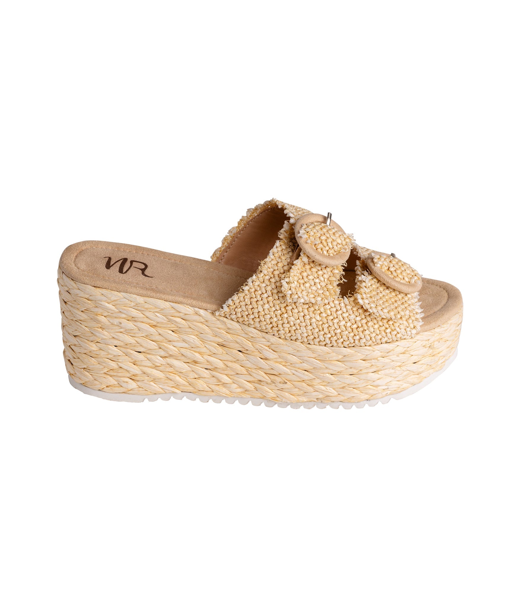 Eriwen Buckle Wedge in Cream - Southern Divas Boutique