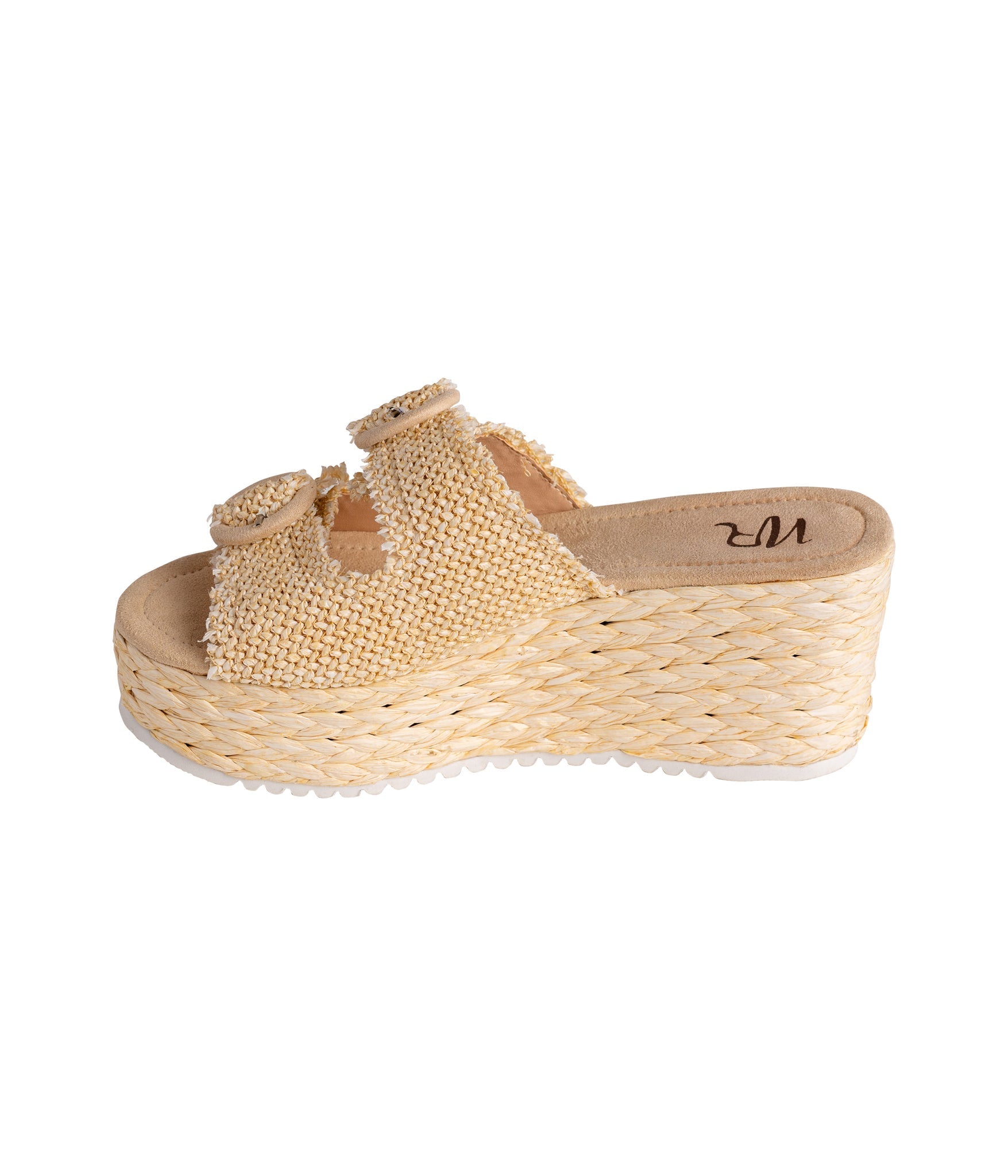 Eriwen Buckle Wedge in Cream - Southern Divas Boutique
