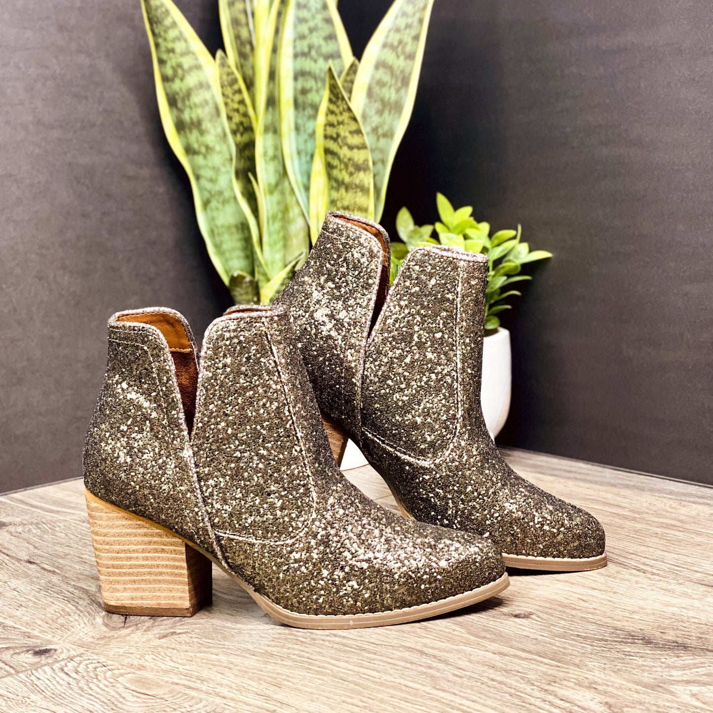 Fiera Booties in Bronze - Southern Divas Boutique