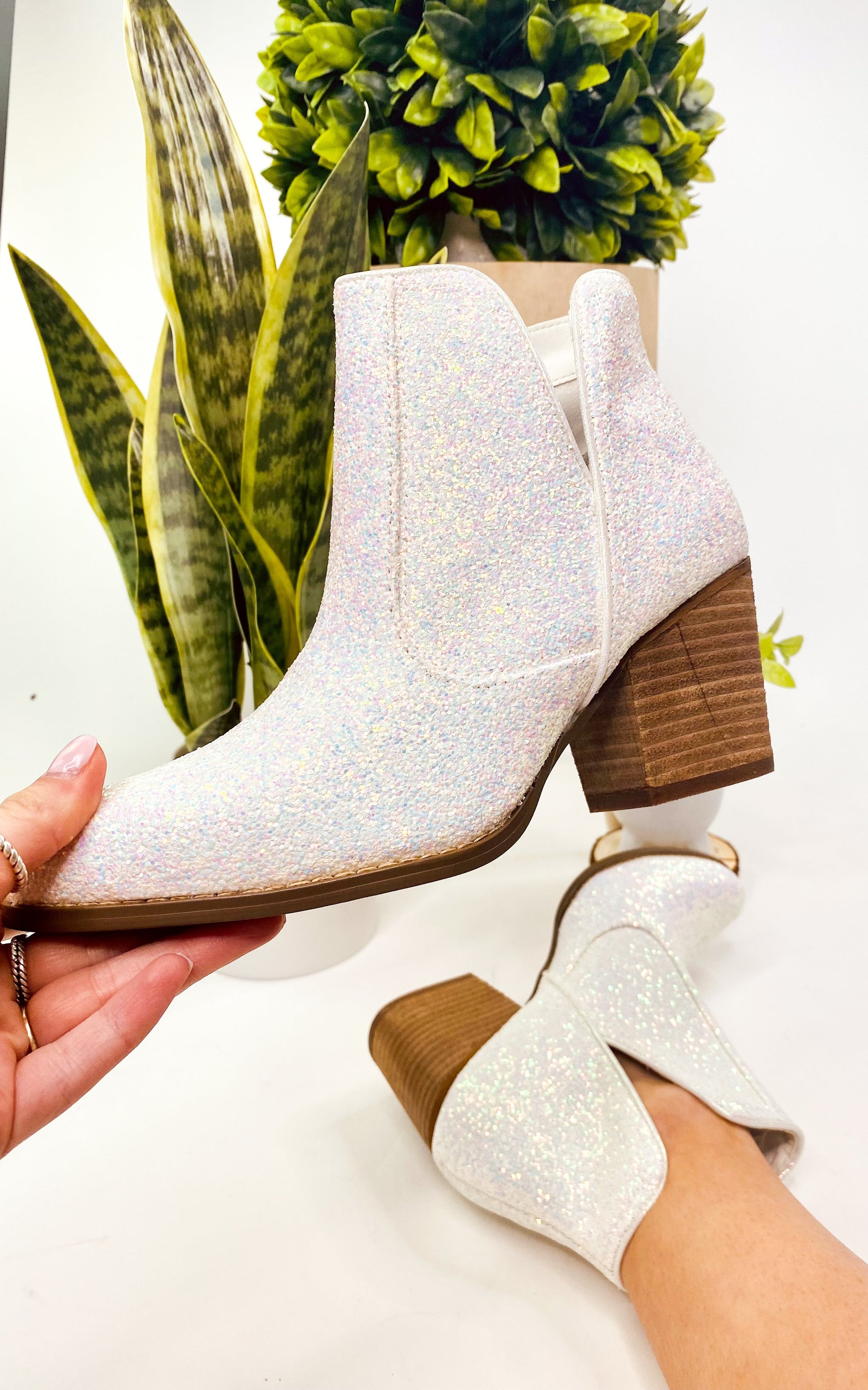 Fiera Booties in White - Southern Divas Boutique